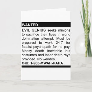 Evil Genius Ad Karte