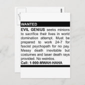 Evil Genius Ad Postkarte (Vorne/Hinten)