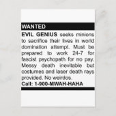 Evil Genius Ad Postkarte (Vorderseite)