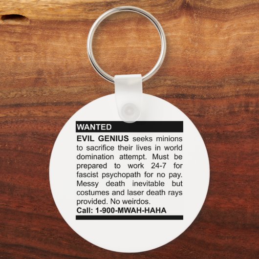 Evil Genius Ad Schlüsselanhänger (Vorderseite)