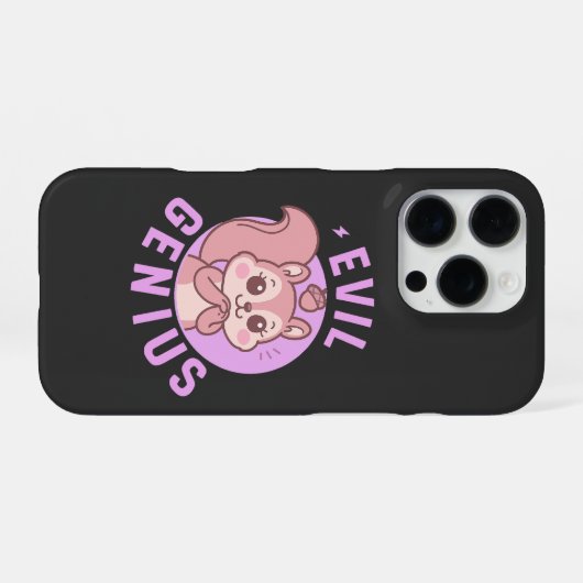 Evil Genius | Cute Squirrel Cartoon iPhone Hülle (Rückseite (Horizontal))