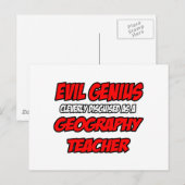 Evil Genius...Geografie-Lehrer Postkarte (Vorne/Hinten)