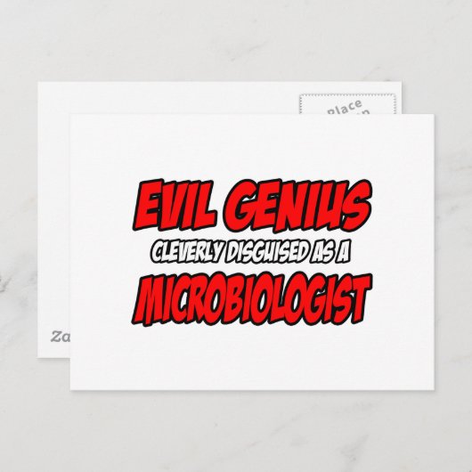 Evil Genius...Mikrobiologe Postkarte (Vorne/Hinten)