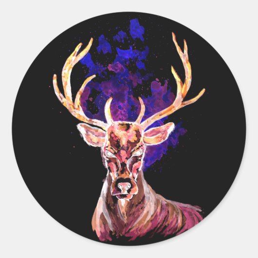 Evil Ghost Deer Runder Aufkleber (Vorderseite)