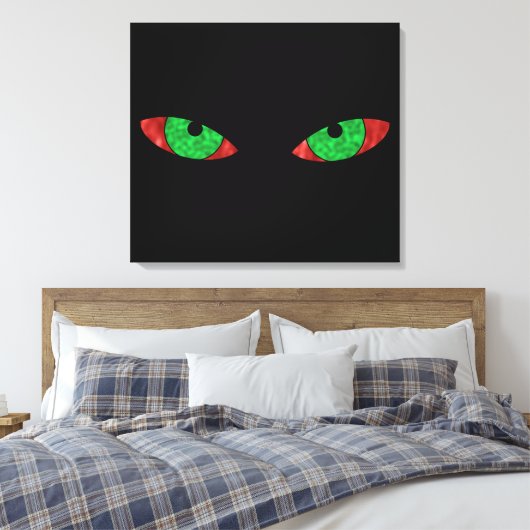 Evil Green Eyes Leinwanddruck (Insitu (Schlafzimmer))