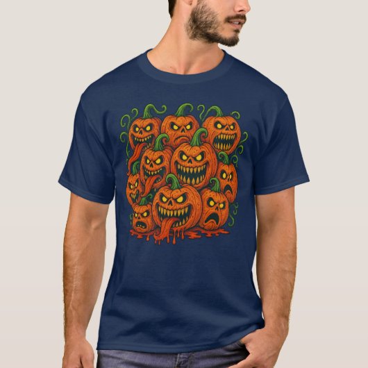 Evil Grin Pumpkin Horde T-Shirt (Vorderseite)