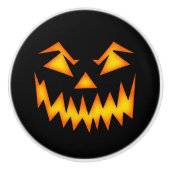 Evil Grinning Face Halloween Keramikknauf (Vorderseite)