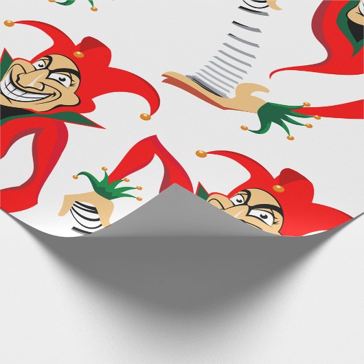 Evil Grinning Jester Joker mit Jack-in-the-Box Geschenkpapier