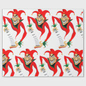 Evil Grinning Jester Joker mit Jack-in-the-Box Geschenkpapier (Flach)