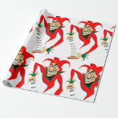 Evil Grinning Jester Joker mit Jack-in-the-Box Geschenkpapier (Ungerollt)