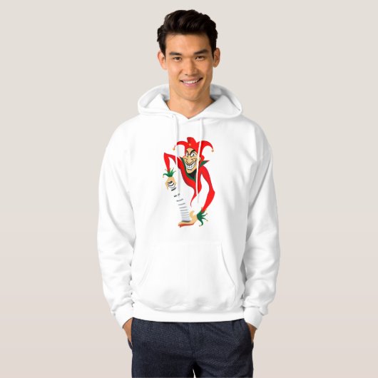 Evil Grinning Jester Joker mit Jack-in-the-Box Hoodie (Vorne ganz)