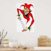 Evil Grinning Jester Joker mit Jack-in-the-Box Poster (Küche)
