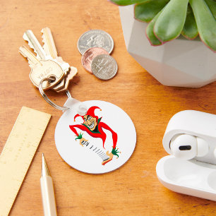 Evil Grinning Jester Joker mit Jack-in-the-Box Schlüsselanhänger