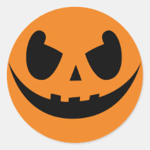 Evil Grinning Pumpkin Face Sticker