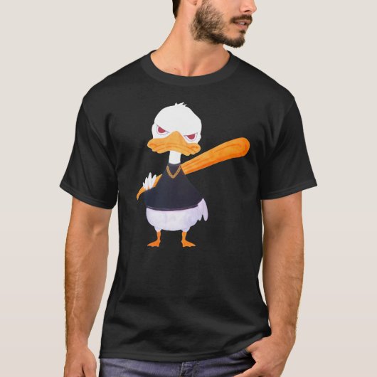 Evil Halloween duck with baseball bat T-Shirt (Vorderseite)