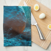 Evil Halloween Snowman mit leuchtenden Augen Geschirrtuch (Viertel Falte)