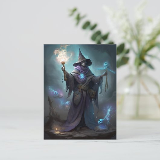 Evil Hexe Dark Fantasy Art Postkarte (Stehend Vorderseite)