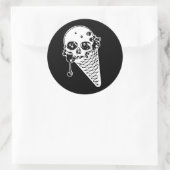 Evil Ice Cream Cone Runder Aufkleber (Tasche)