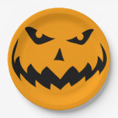Evil Jack-o-Lantern Halloween Pumpkin Face Mwahaha Pappteller (Vorderseite)