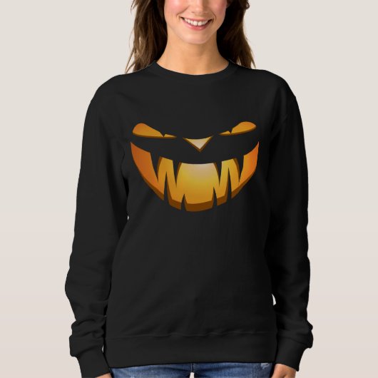 Evil Jack O Lantern Pumpkin w Vampire Fangs for Ha Sweatshirt (Vorderseite)