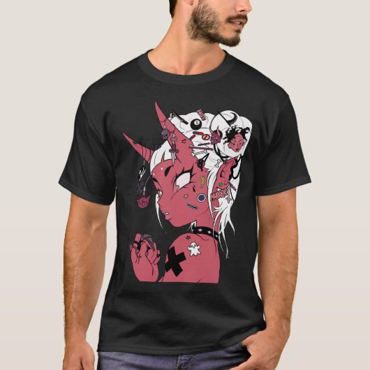 Evil Japanese Girl Urban Modern Style  T-Shirt (Vorderseite)