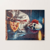 Evil Koch Clown Melting Pizza Beängstigend Skeleto Puzzle (Horizontal)