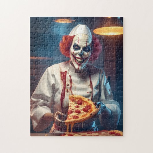 Evil Koch Clown Melting Pizza Beängstigend Skeleto Puzzle (Vertikal)
