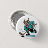 Evil Krampus Eishockey Weihnachtssport Button (Vorne & Hinten)