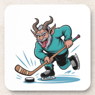 Evil Krampus Eishockey Weihnachtssport Getränkeuntersetzer