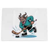 Evil Krampus Eishockey Weihnachtssport Große Geschenktüte (Vorderseite)