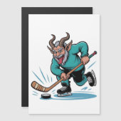Evil Krampus Eishockey Weihnachtssport Magneteinladung (Vorne/Hinten)