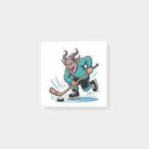 Evil Krampus Eishockey Weihnachtssport Post-it Klebezettel