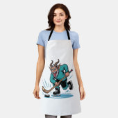 Evil Krampus Eishockey Weihnachtssport Schürze (Getragen)