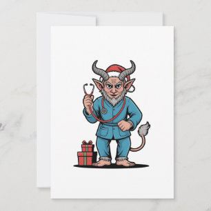 Evil Krampus Nurse Scrubs Pflege Weihnachten