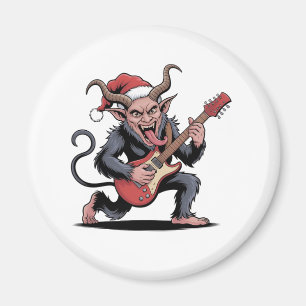 Evil Krampus spielt Gitarre Electric Music Xmas Magnet