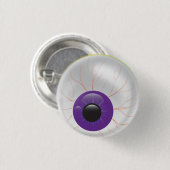 Evil Lila Zombie 3D Augustin Halloween Eyeball Button (Vorne & Hinten)
