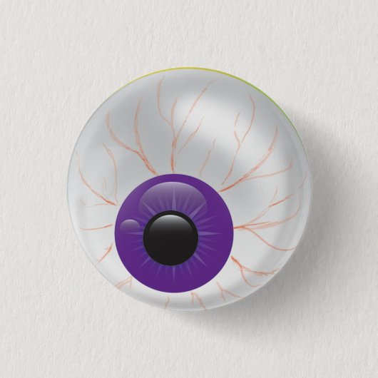 Evil Lila Zombie 3D Augustin Halloween Eyeball Button (Vorderseite)