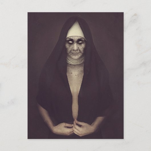Evil Nun Halloween Postcard Postkarte (Vorderseite)