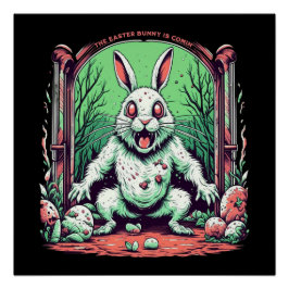 Evil Oaster Bunny Horror Poster