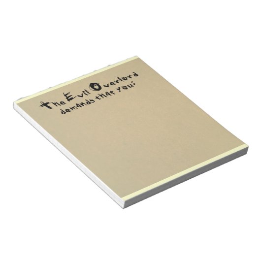 Evil Overlord Notepad Notizblock (angewinkelt)