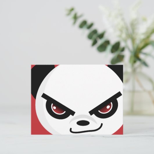 Evil Panda Postcard Postkarte (Stehend Vorderseite)