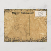 Evil Penguin Halloween Hexenkarte Postkarte (Rückseite)