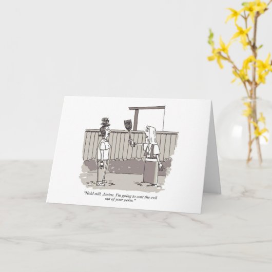 Evil Perm greeting card Karte (Gelbe Blume)