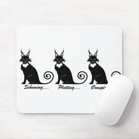 Evil Plotting Cat Trio Mousepad (Mit Mouse)