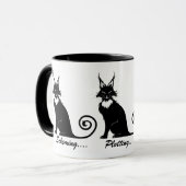 Evil Plotting Cat Trio Tasse (Vorderseite Links)