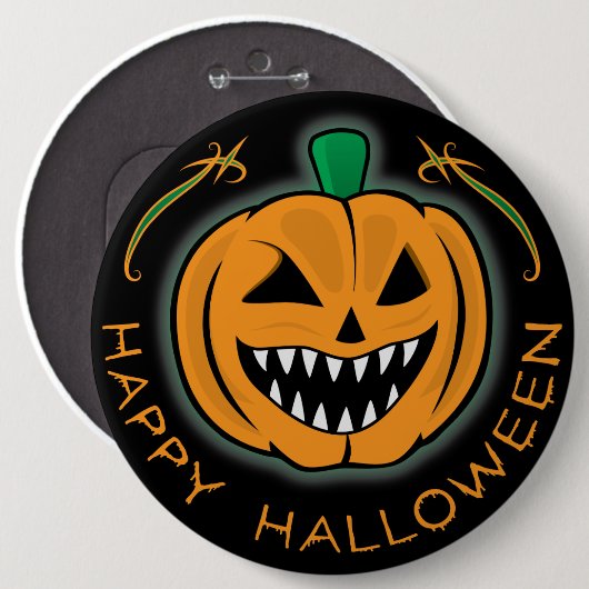 Evil Pumpkin Button (Vorne & Hinten)