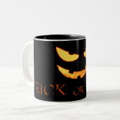 Evil Pumpkin Face Halloween Tasse (Vorderseite Links)