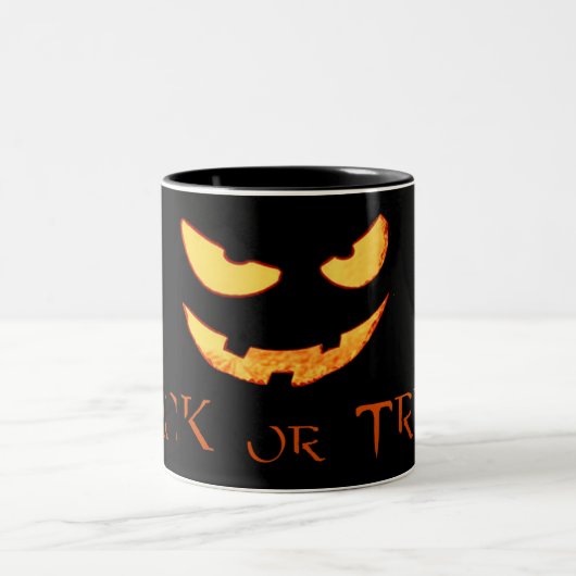 Evil Pumpkin Face Halloween Tasse (Mittel)
