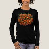 Evil Pumpkin Faces Halloween Tri-Blend Shirt (Vorderseite)