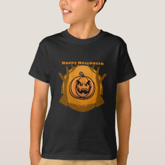 Evil Pumpkin Happy Halloween Tree T-Shirt